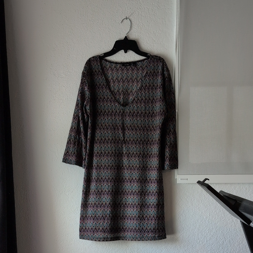 Multicolor Chevron Pattern Dress